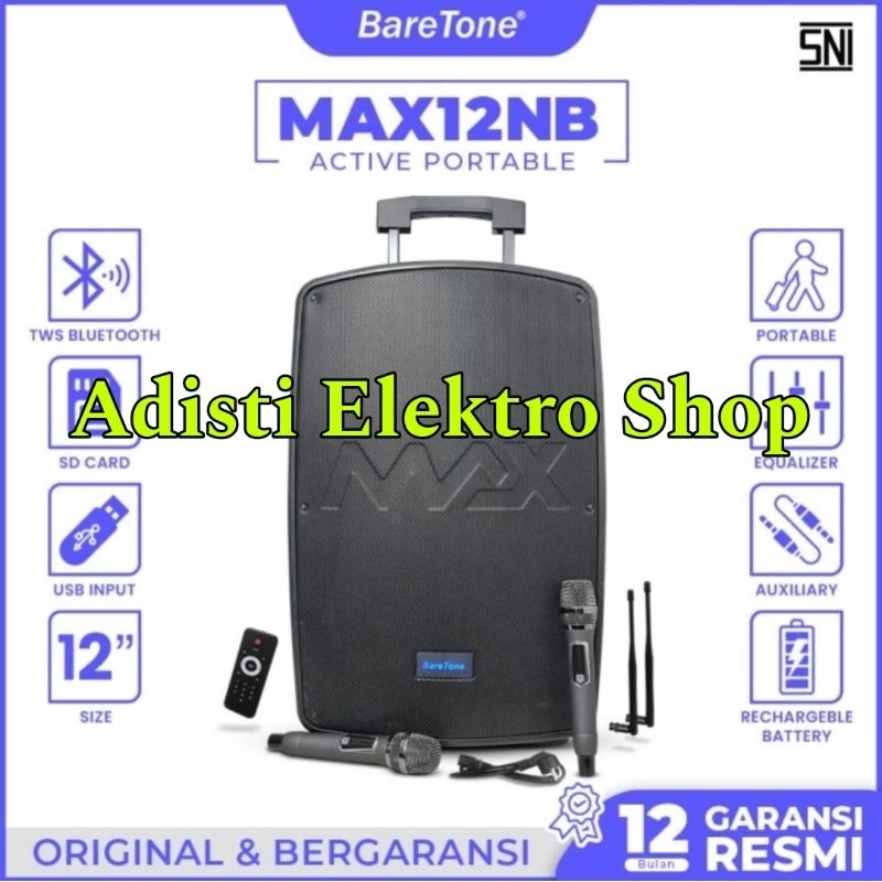 Speaker Portable Meeting 12 Inch BARETONE MAX-12NB MAX12NB speaker portable baretone 12inch max12nb 