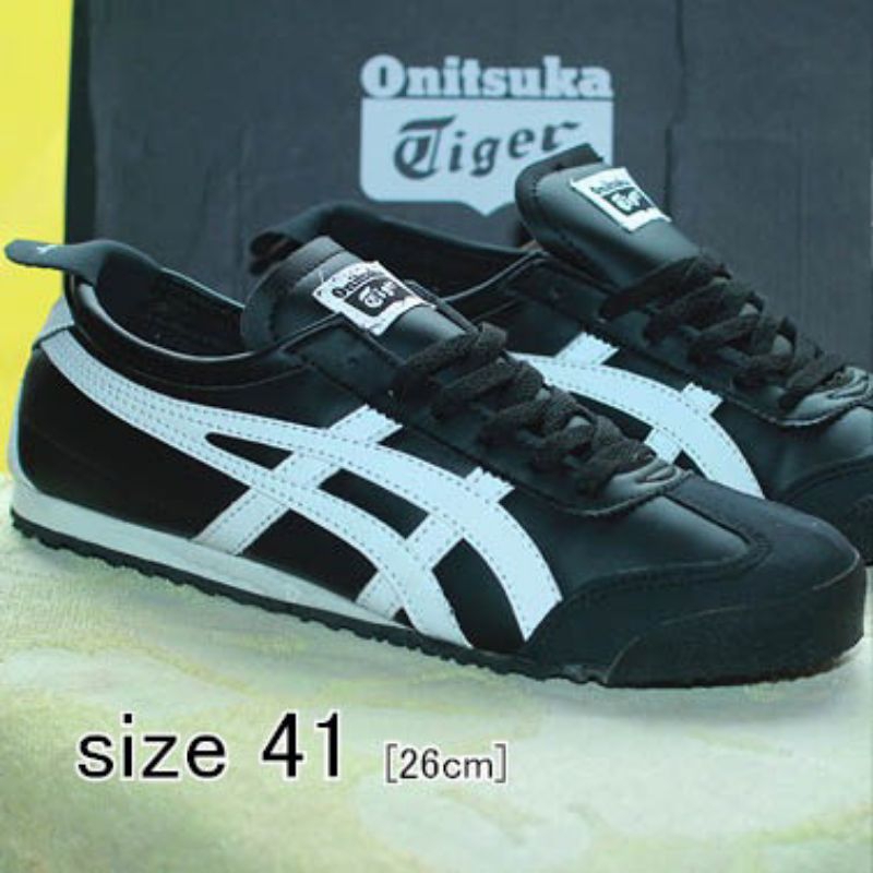 Sepatu 0nit Tiger Black strip putih
