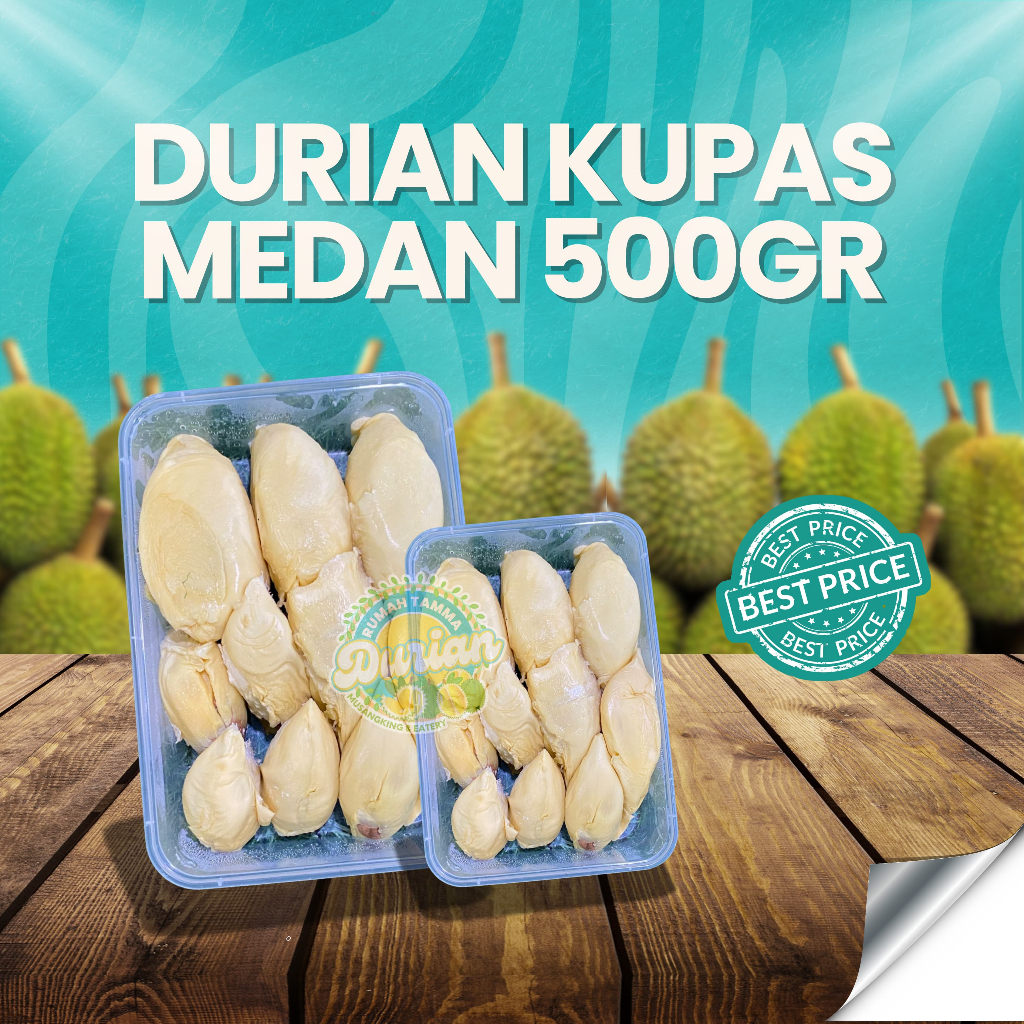 

Durian Kupas Medan Kemasn 500gr / Fresh Manis Enak / Garansi