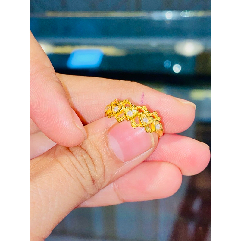 Cincin Emas Wanita Asli 16 K(karat)/Cap700