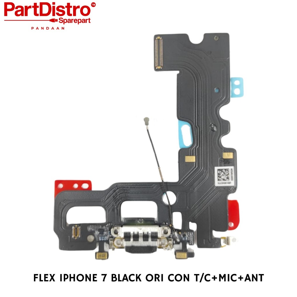 FLEXIBEL CHARGER IPHONE 7 BLACK ORI+MIC+ANT
