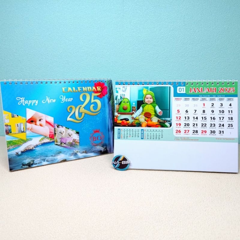 

kalender meja standard 2025 BO 05 baby (terima castume cetak merek)