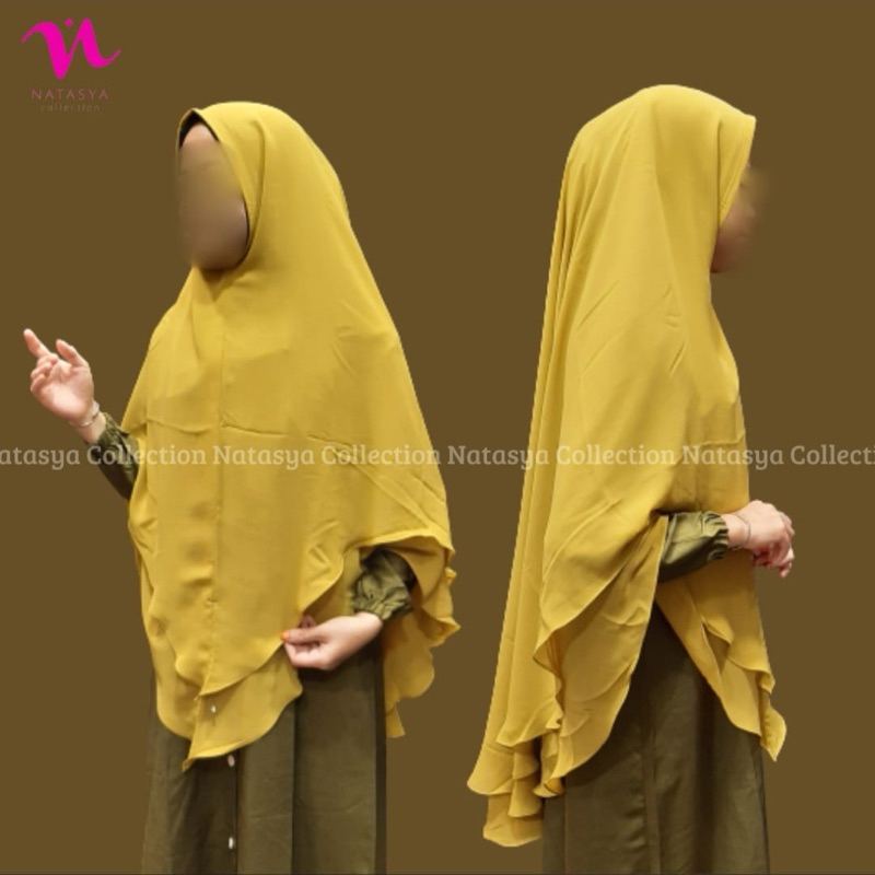 khimar Sifon Silk Runcing L Non Pet / Bergo Sifon Arab Model pinguin