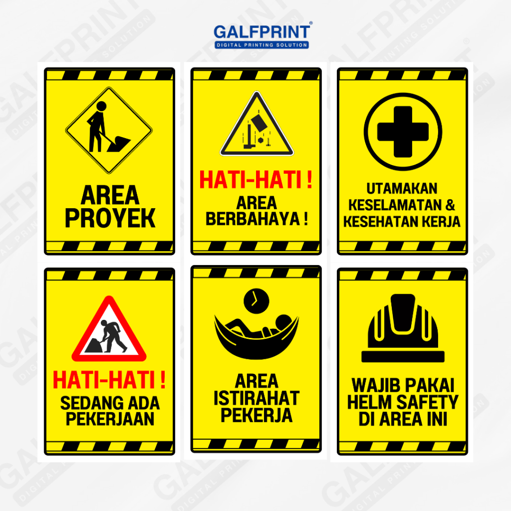 

GALFPRINT STICKER SIGN PROYEK KUNING 20X30 BESAR / STIKER PROYEK KONSTRUKSI CUSTOM