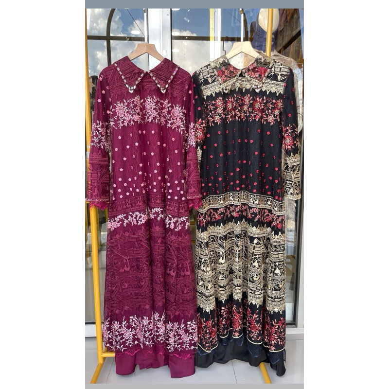 Dress wanita kondangan Georgina Dress Bridesmaid / Gamis Brukat mewah kekinian