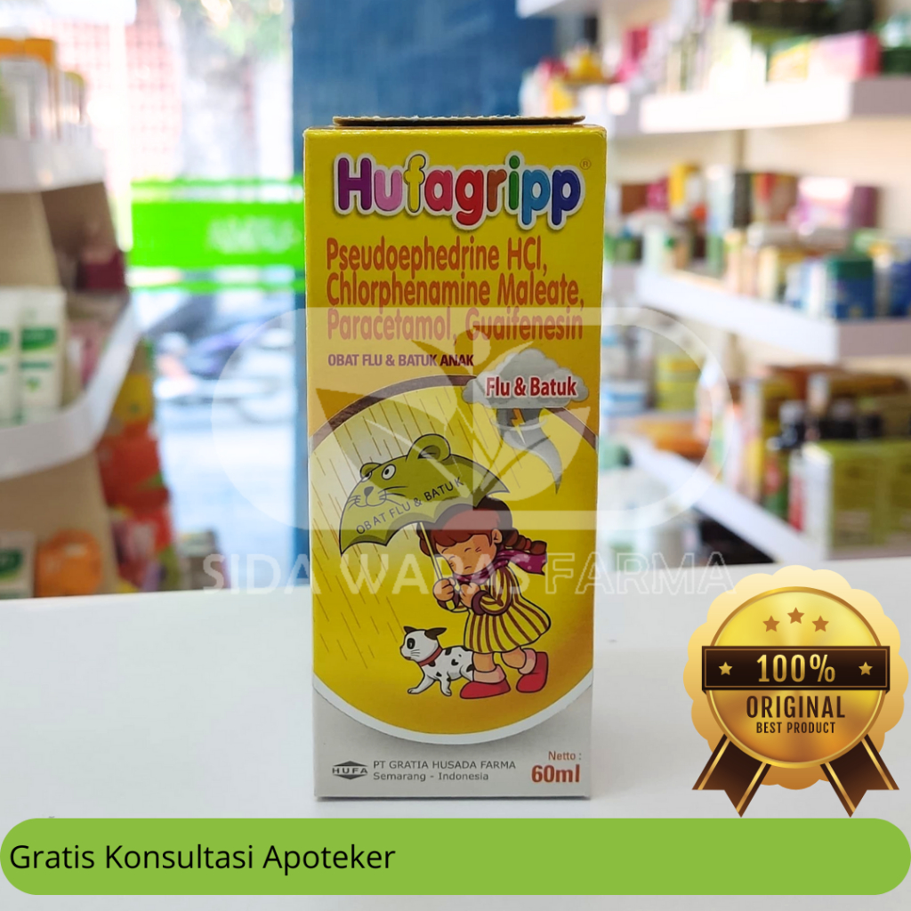 Hufagrip Kuning (60 mL) - Batuk Berdahak, Pilek & Demam