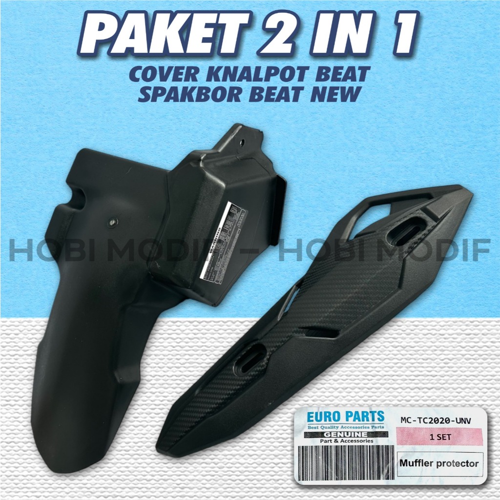 PAKET 2IN1 HUGGER AIRBLADE + PELINDUNG KNALPOT MOTOR PEMAKAIAN UNTUK BEAT FI ESP DELUXE / STREET NEW