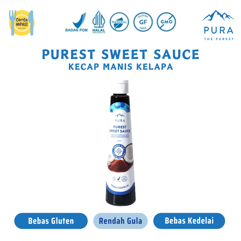 

Pura Purest Sweet Sauce 200ml | Kecap Manis Kelapa | Kecap Organik Non MSG | Kecap Rendah Gula