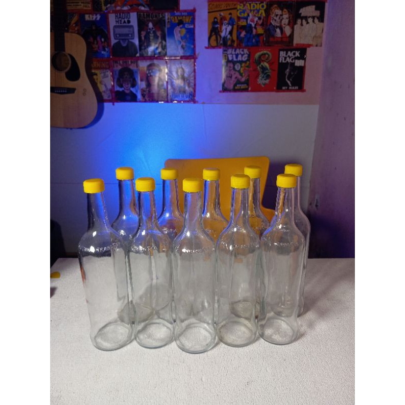 Botol Kaca 600 mili + tutup baru. Wadah Madu, Sirup, Jamu Dll