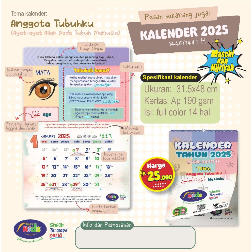 

Kalender Edukasi Anak Sholeh 2025 pustaka imam Syafii
