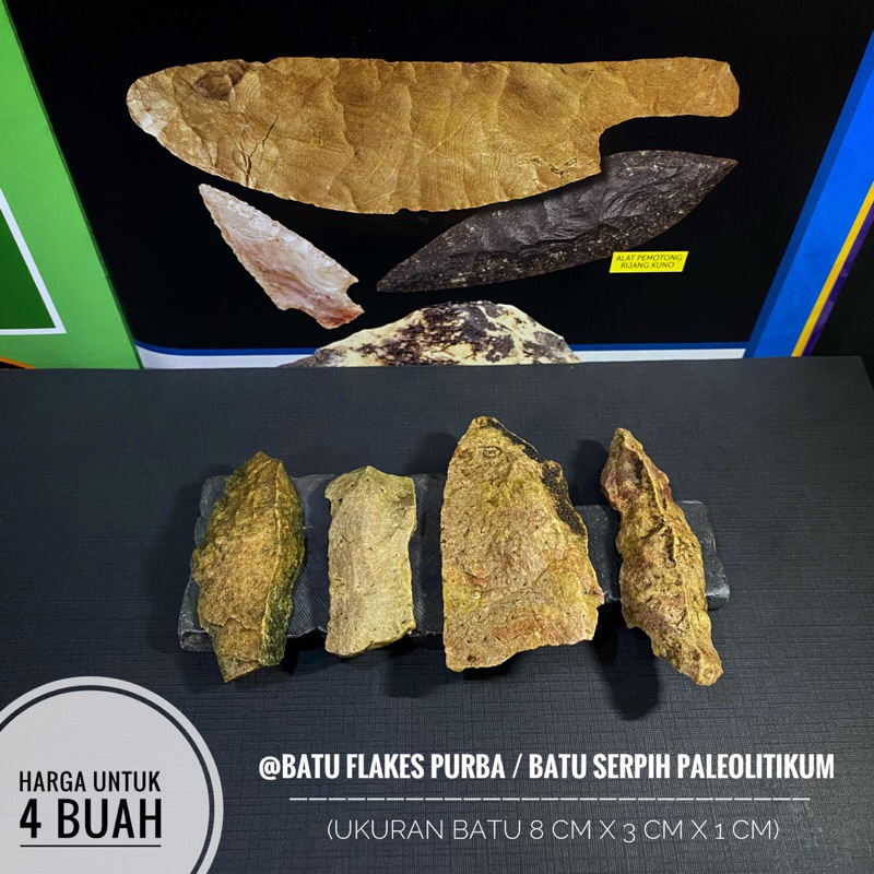 Batu Flakes Purba C27 atau Kapak Batu Paleolitikum atau Batu Serpih Bilah atau Tombak Batu Temuan