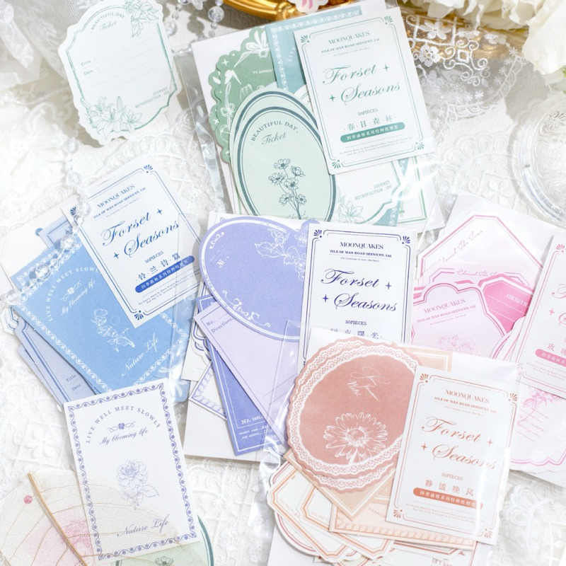 

(8AB) paper art deco dekor kertas hias tag bunga pastel flower journaling