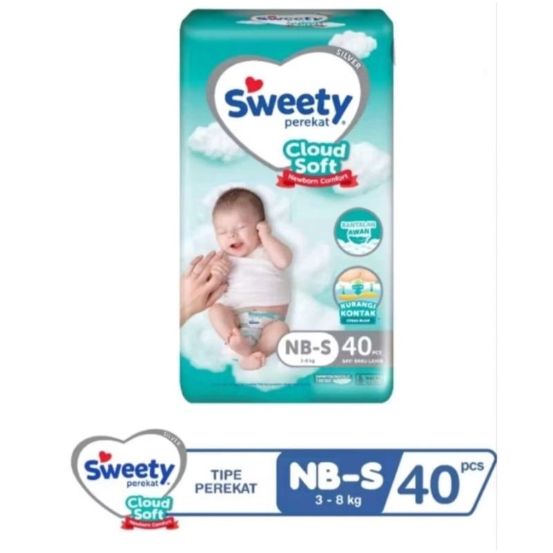 Sweety Silver Comfort Popok NB-40 Popok Perekat