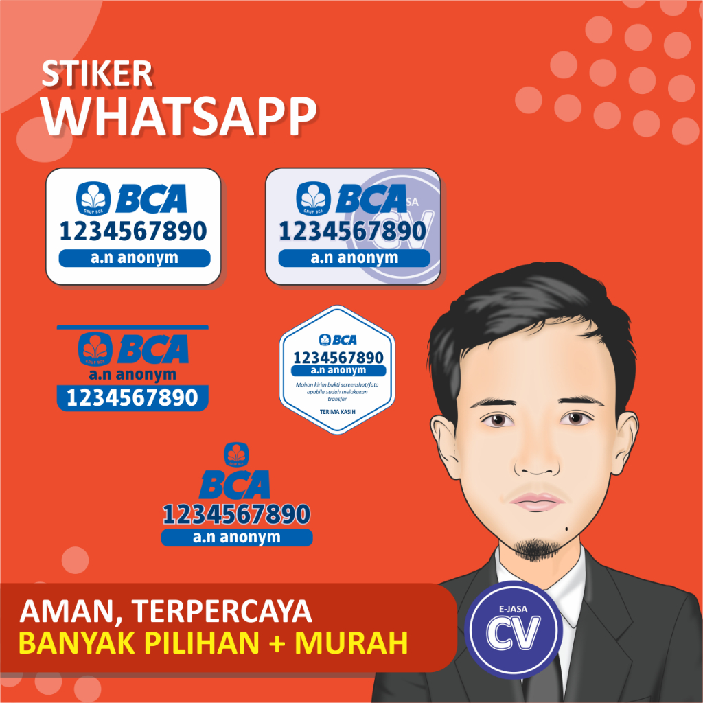 STIKER WHATSAPP CUSTOM | STIKER BISNIS WA | STIKER REKENING WA | STIKER REKENING