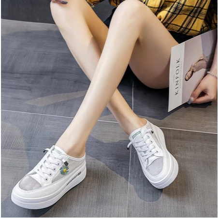 Sepatu DNY Sepatu Sandal Korea Sendal Wanita Putih Import Cantik Sepatu Sendal Perempuan 0044