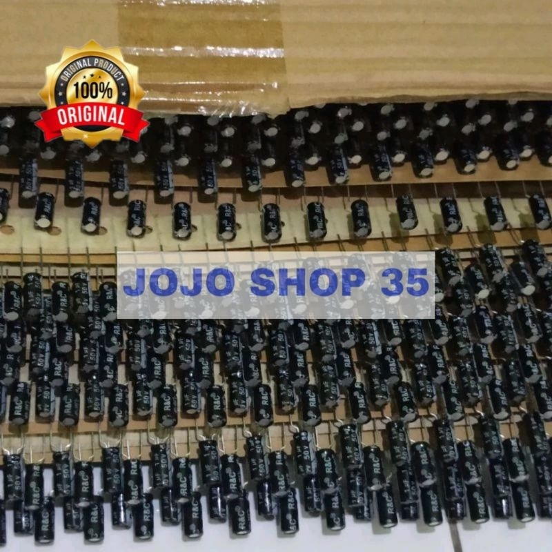 50PC ELCO 1uf / 50V  Elco elko roll Kapasitor Elco  Capacitor Elko 1uf 50v Kapasitor ROLL 1uf 50v el