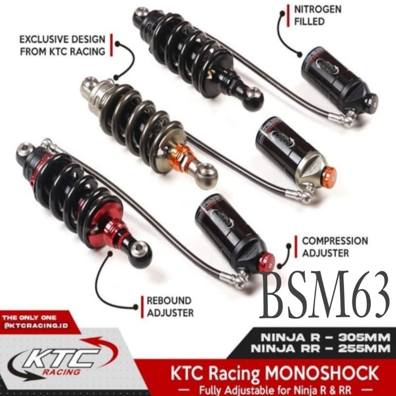 MonoShock Tabung Pisah Ktc 265mm 305mm Ninja Rr Ninja R / Shock Belakang Ktc Racing Ninja R Ninja Rr