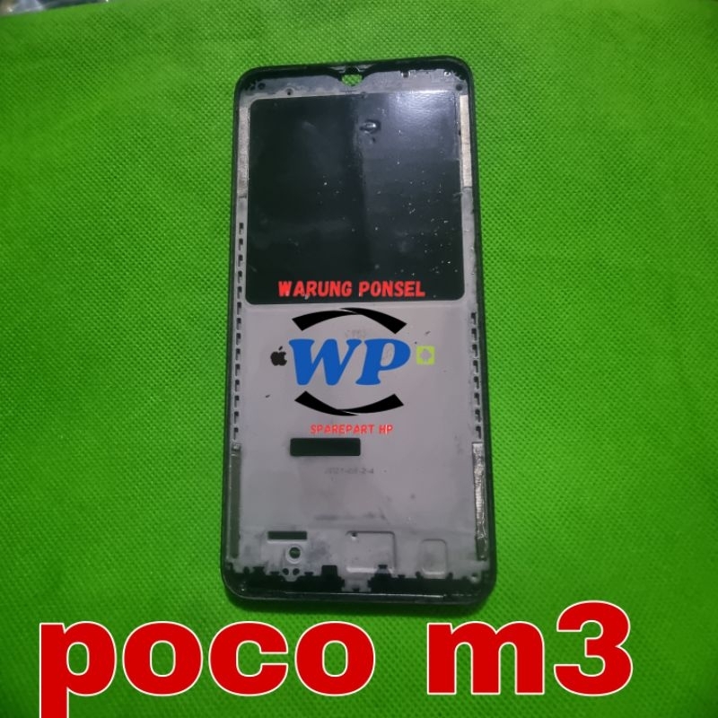 FRAME LCD DUDUKAN LCD BEZZEL REDMI POCO M3 ORI COPOTAN NORMAL
