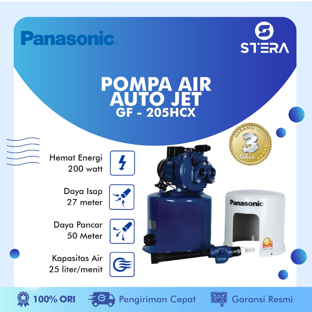 Panasonic GF-205HCX-P - Pompa Sumur Dalam Otomatis / Auto Jet Pump