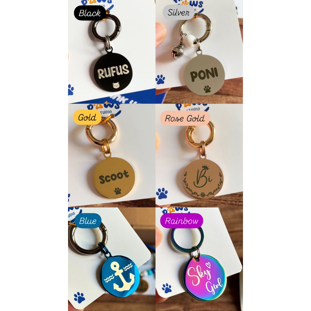 PT6 Tag Nama Custom Pet Tag Anjing Kucing Stainless Steel