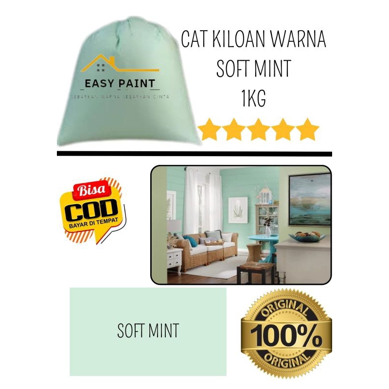 Cat tembok kiloan warna soft mint Cat tembok kiloan kualitas super Cat tembok 1kg Cat tembok