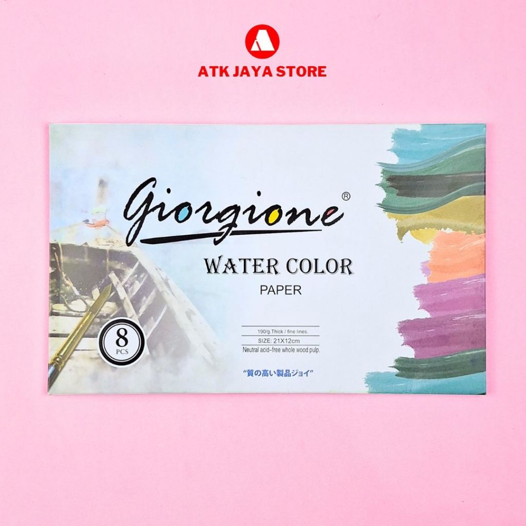 

GIORGIONE WATERCOLOR PAPER 21x12 CM Kertas Watercolour 8 Lembar KERTAS CAT AIR