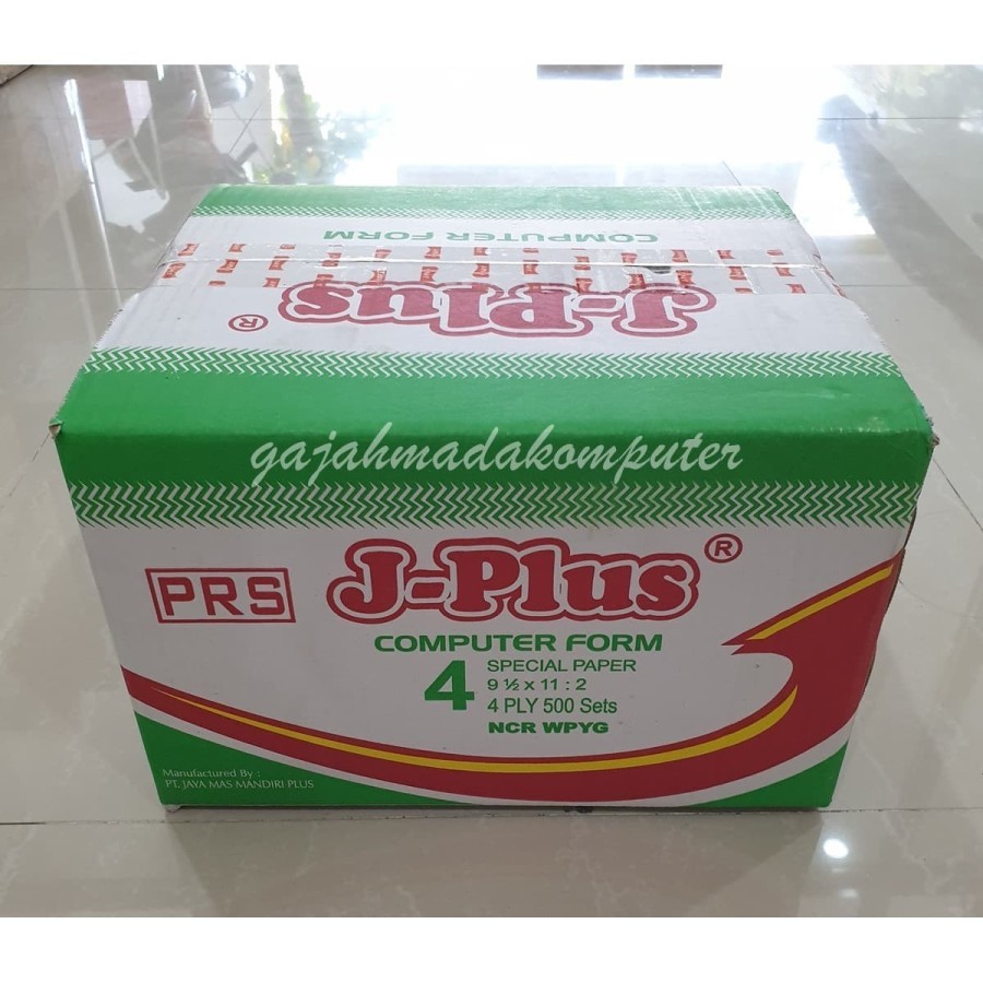 

Continuous form NCR J-Plus 9,5 x 11:2 4ply rangkap 4 CF K4 W PRS