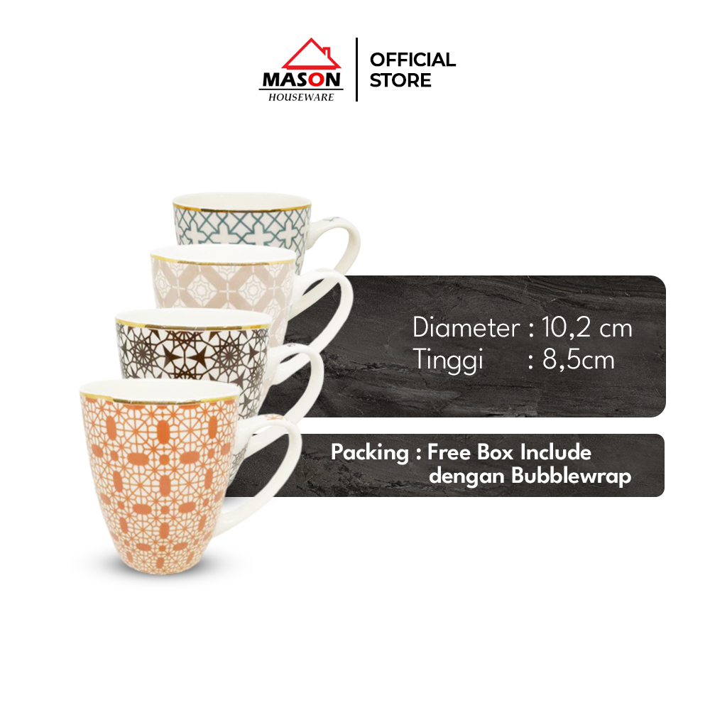 Mug Keramik / Mug Kopi / Mug Teh Motif Batik MASON
