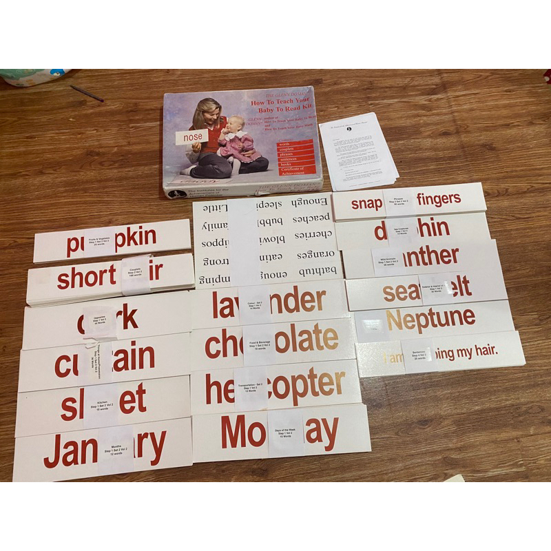 glenn doman how to teach your baby to read kit flashcard