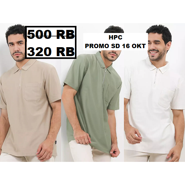 Kaos Hush Puppies men pria seri CUBANO ZIPPED sale original 100%