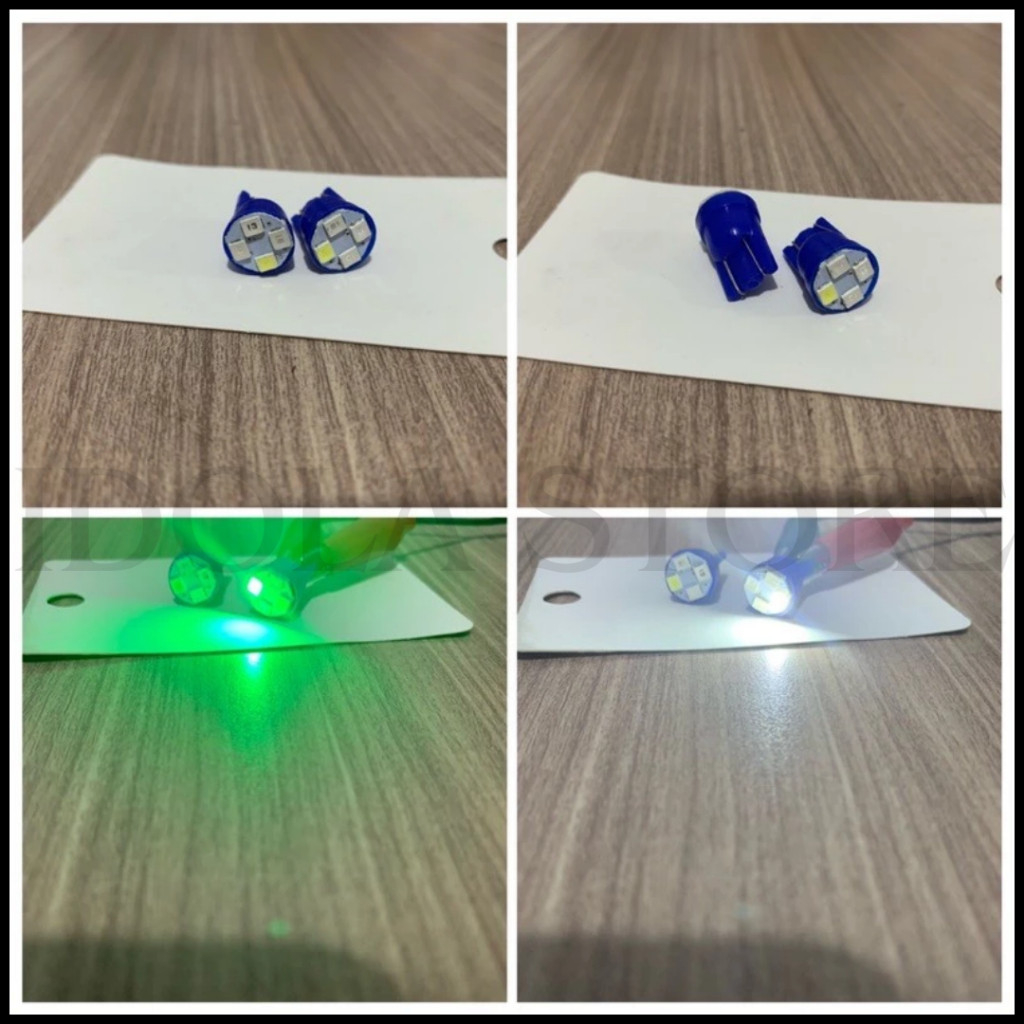 Lampu Sen Sein T10 4 Led Mode Flash Putar warna warni 2 Biji Universal Accesories Motor