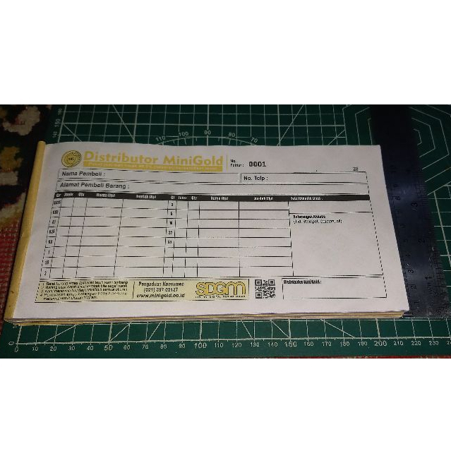 

nota mini gold ukuran 1/3 folio