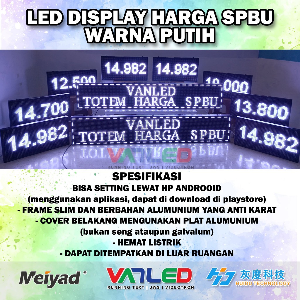 RUNNING TEXT LED DISPLAY TOTEM TABEL HARGA SPBU