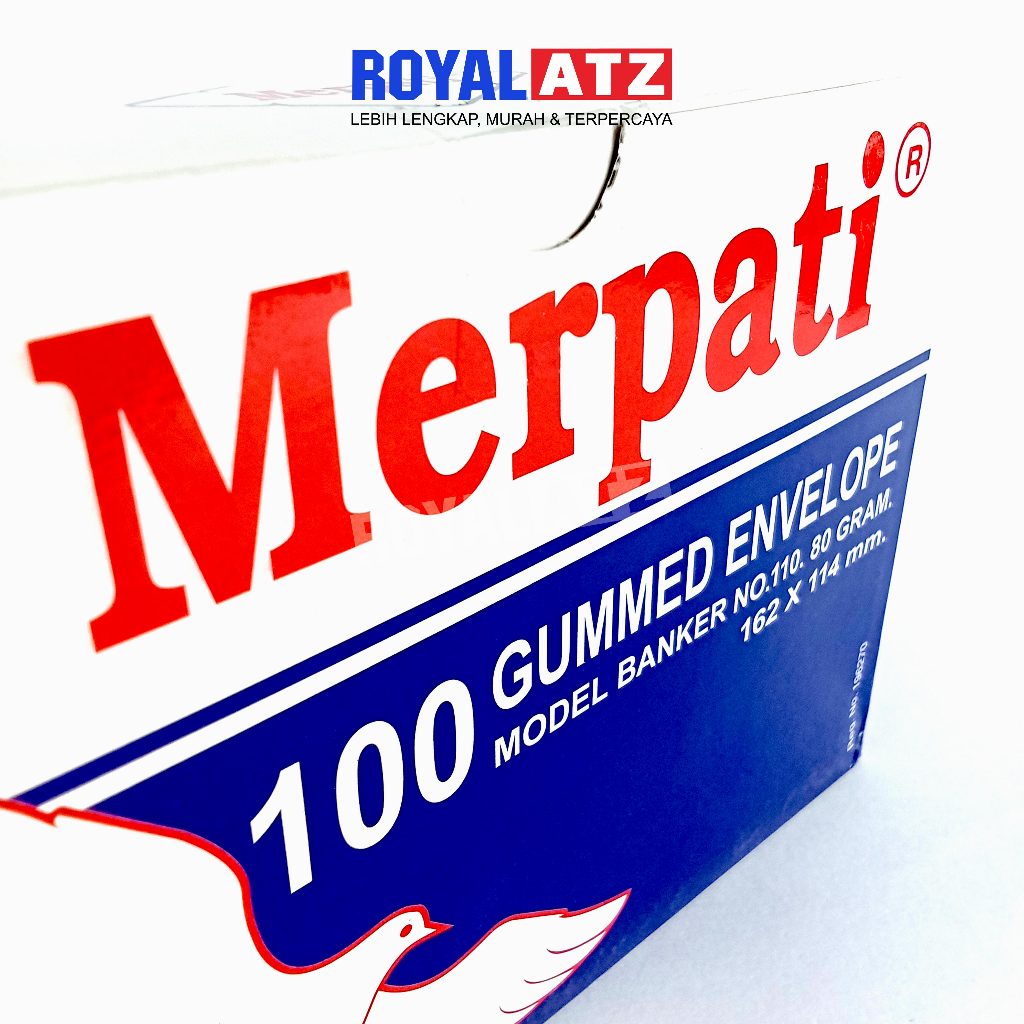 

Amplop Putih Polos Lem Merpati Model Banker No.110 (162 x 114 mm) Isi 100 Pcs