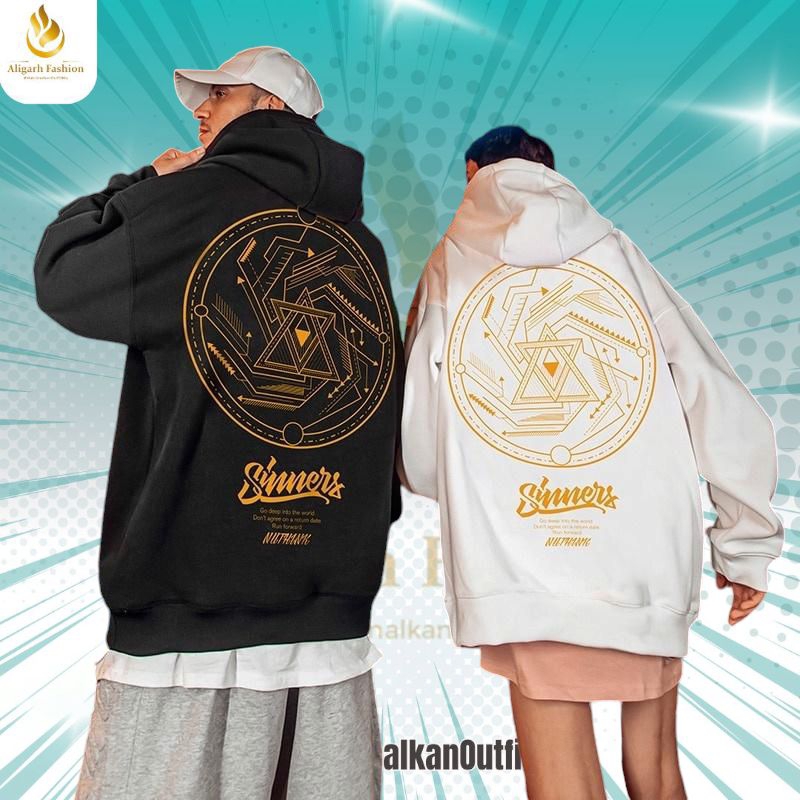 Hoodie Cowok Cewek Couple Prmium Original Piramid Pria Hitam Putih