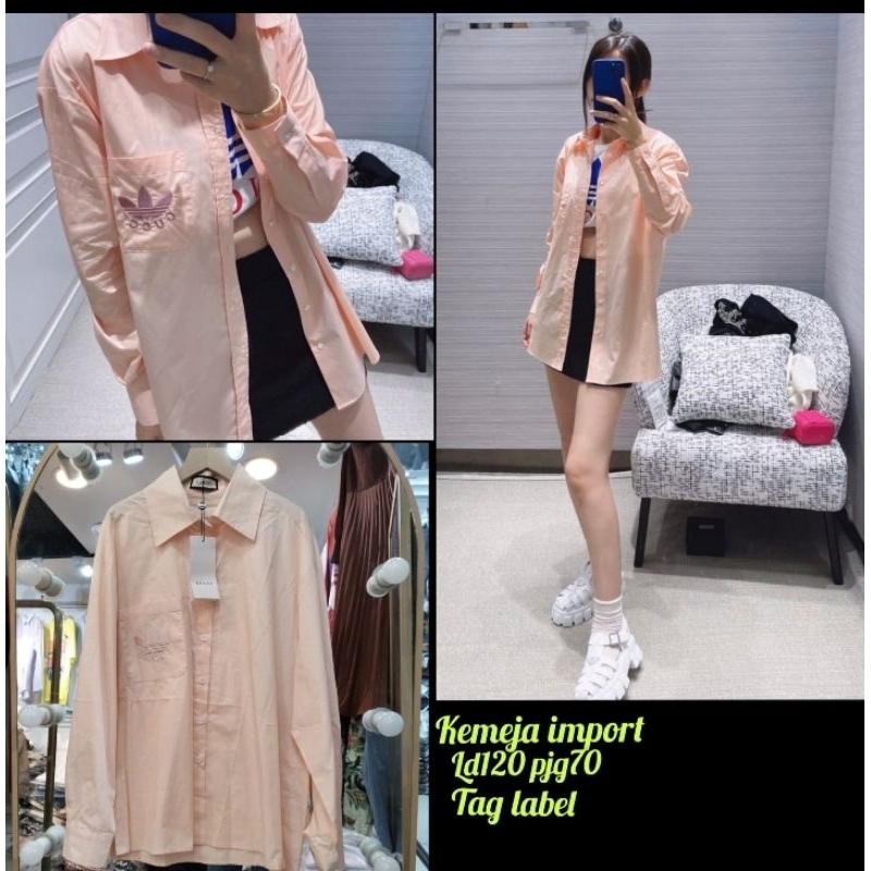 SALE Kemeja Wanita LV Campur Bahan Silk