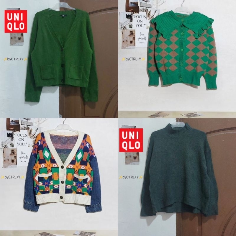 [PRELOVED] GREEN SAGE CARDIGAN / SWEATER / VEST 2IN1 CARDI SWEATER WARNA HIJAU LENGAN BALON LIDI KOT