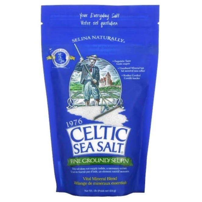 

Celtic Sea Salt Fine Ground & Light Gray, Vital Mineral Blend, 454 gram