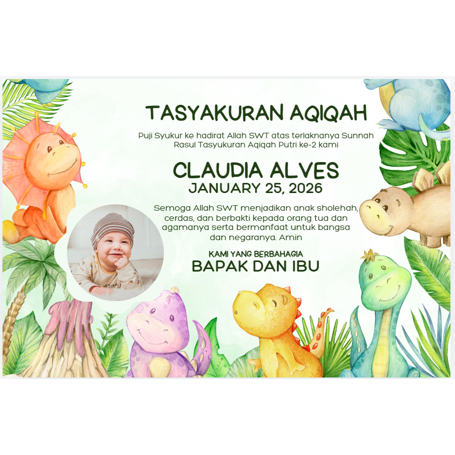 

Kartu Stiker Custom Aqiqah Tasyakuran Kelahiran - Sticker Syukuran 4 Bulanan 7 Bulanan, dll