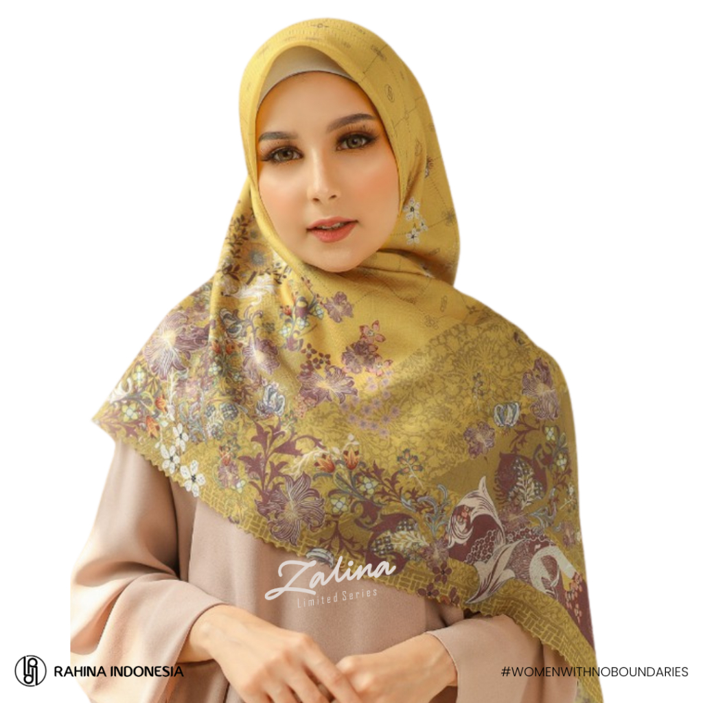 Rahina Indonesia - ZALINA Voal Print Hijab  Jilbab Motif Laser Cut