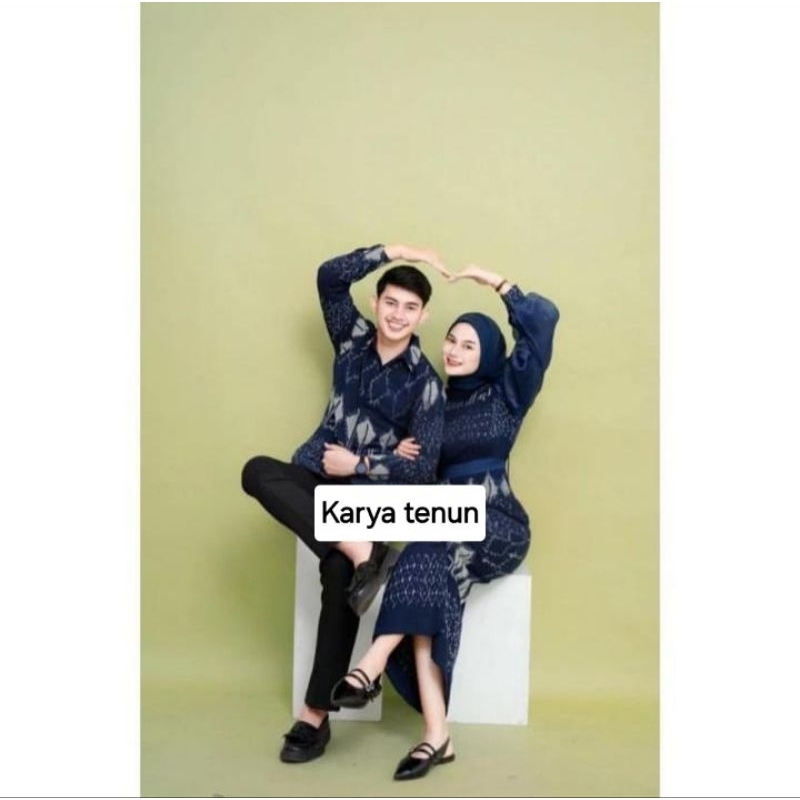 KARTINI COUPLE TENUN NAVY - BAJU TENUN COUPLE - COUPLE TENUN KONDANGAN