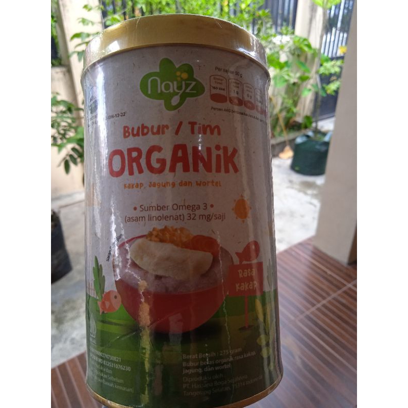 Nayz bubur organik menu 5 (kakap) kemasan kaleng 300gram