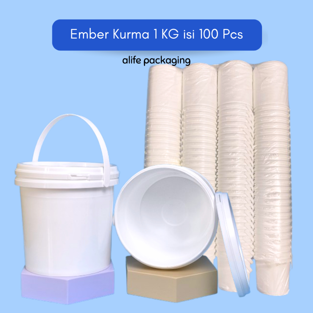 Ember Kurma 1 kg | Pail Kurma 1 kg  | Kemasan Ember 1 kg - isi 100 pcs