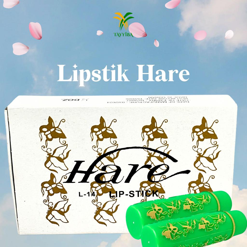 Lipstik HARE Arab BPOM Hijau Pelembab bibir warna merah muda original