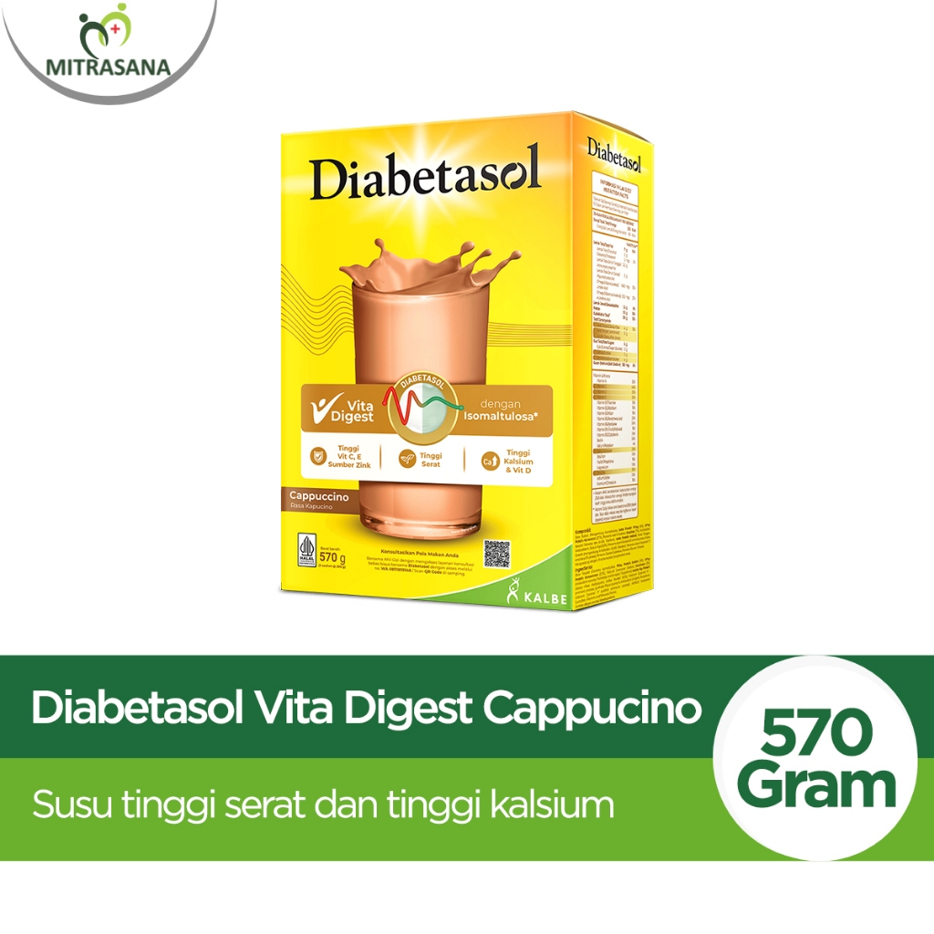 

Diabetasol Vita Digest Coklat / Vanila / Cappucino - 570 gr - Nutrisi Pengganti Makan Untuk Penderita Diabetes