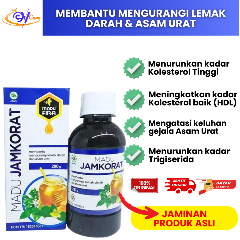 

Madu Jamkorat Obat Asam Urat Kolesterol Lemak Darah Melancarkan Peredaran Darah 280 gram