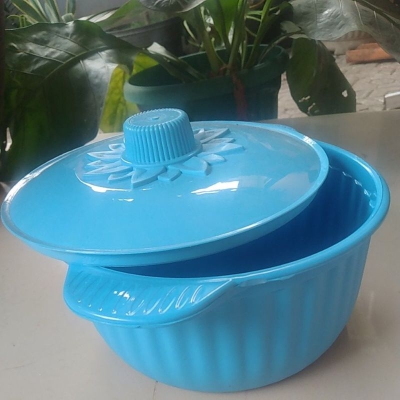 Basi Bulat Besar Mangkok Plastik Tutup Prasmanan