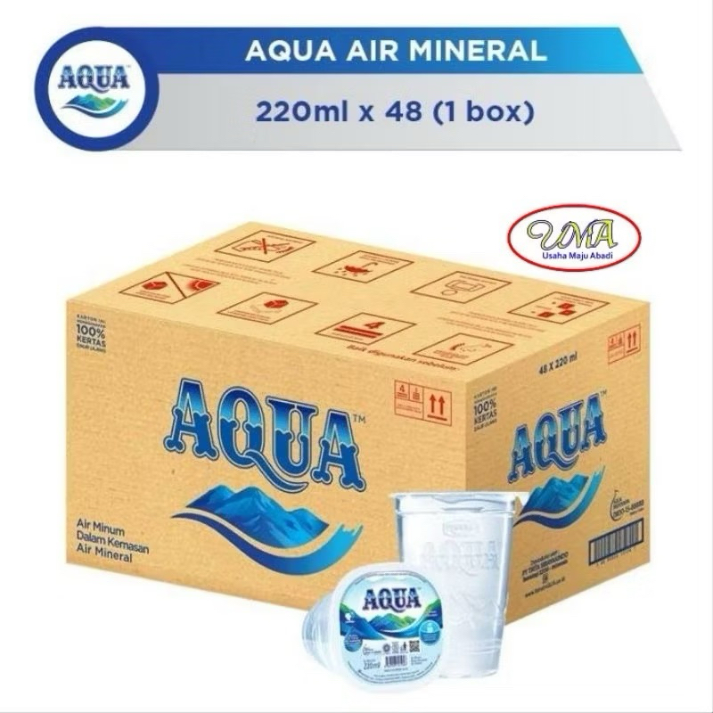 

Aqua cup / air mineral gelas 220ml cup 1 dus x48 pcs