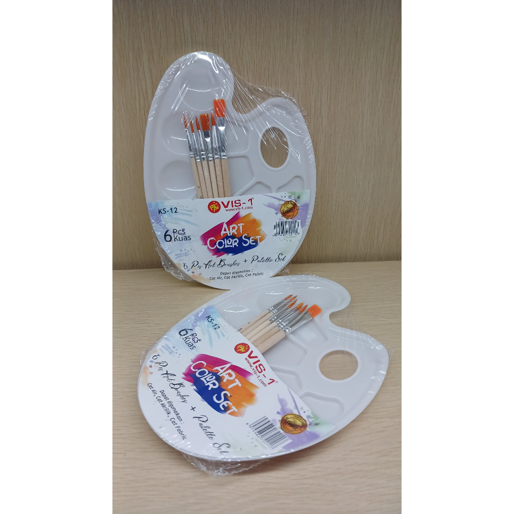 

Kuas Set + Palet Vis - 1 KS-12 Alat Untuk Melukis