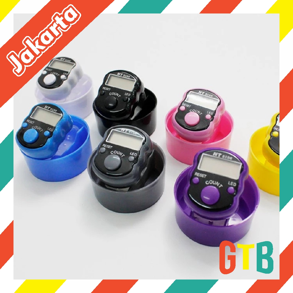 GTB Tasbih Digital LED Mini Alat Hitung Jari Free Kotak Model Bulat Tasbeh Digital Dzikir Ring R1188